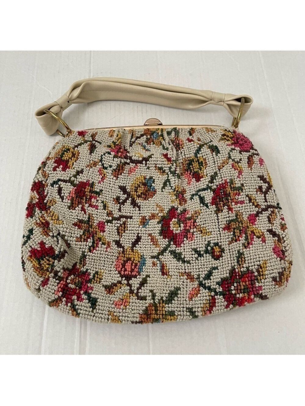 Women’s Dova Vintage 1950’s Empress Tapestry Handbag Floral Handbag Embroidered - Picture 3 of 7